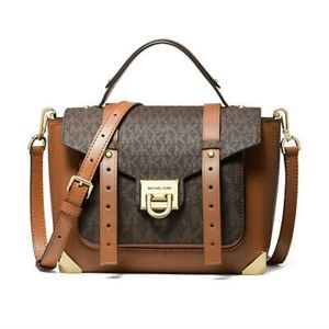 Michael Kors Manhattan MD Leather Satchel - Brown
